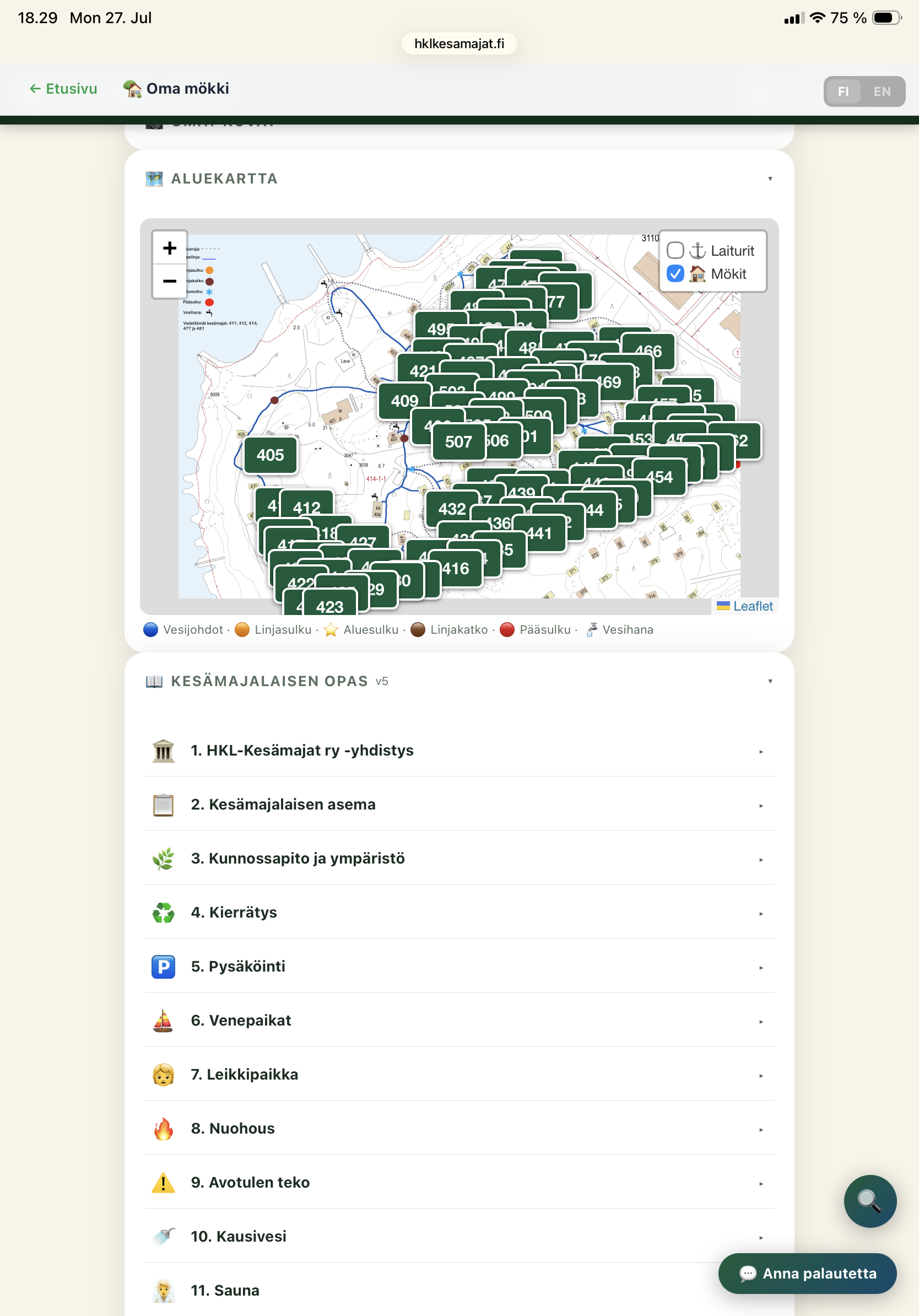 Aluekartta ja opas